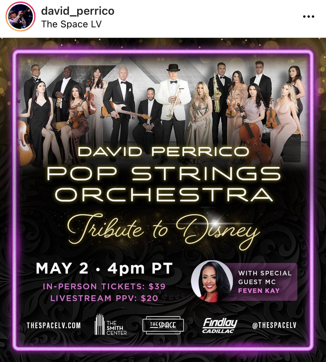 A promotional flyer showing Fox 5's Feven Kay and the lineup for Sunday's David Perrico Pop Str ...