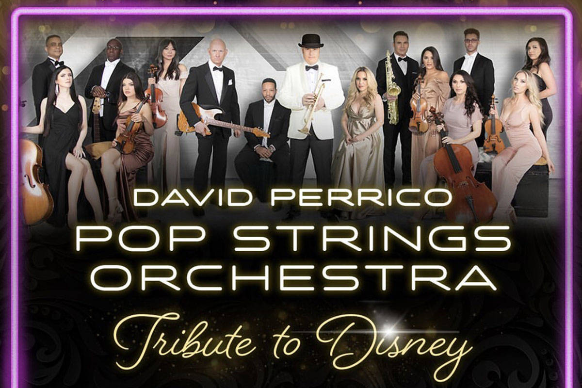 A promotional flyer showing the lineup for Sunday's David Perrico Pop Strings Orchestra show at ...