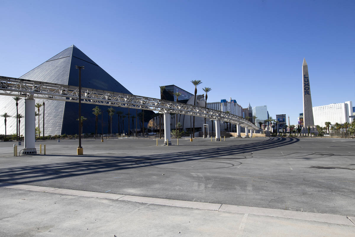 A parking lot where MGM Resorts International plans to host tailgates for Allegiant Stadium eve ...