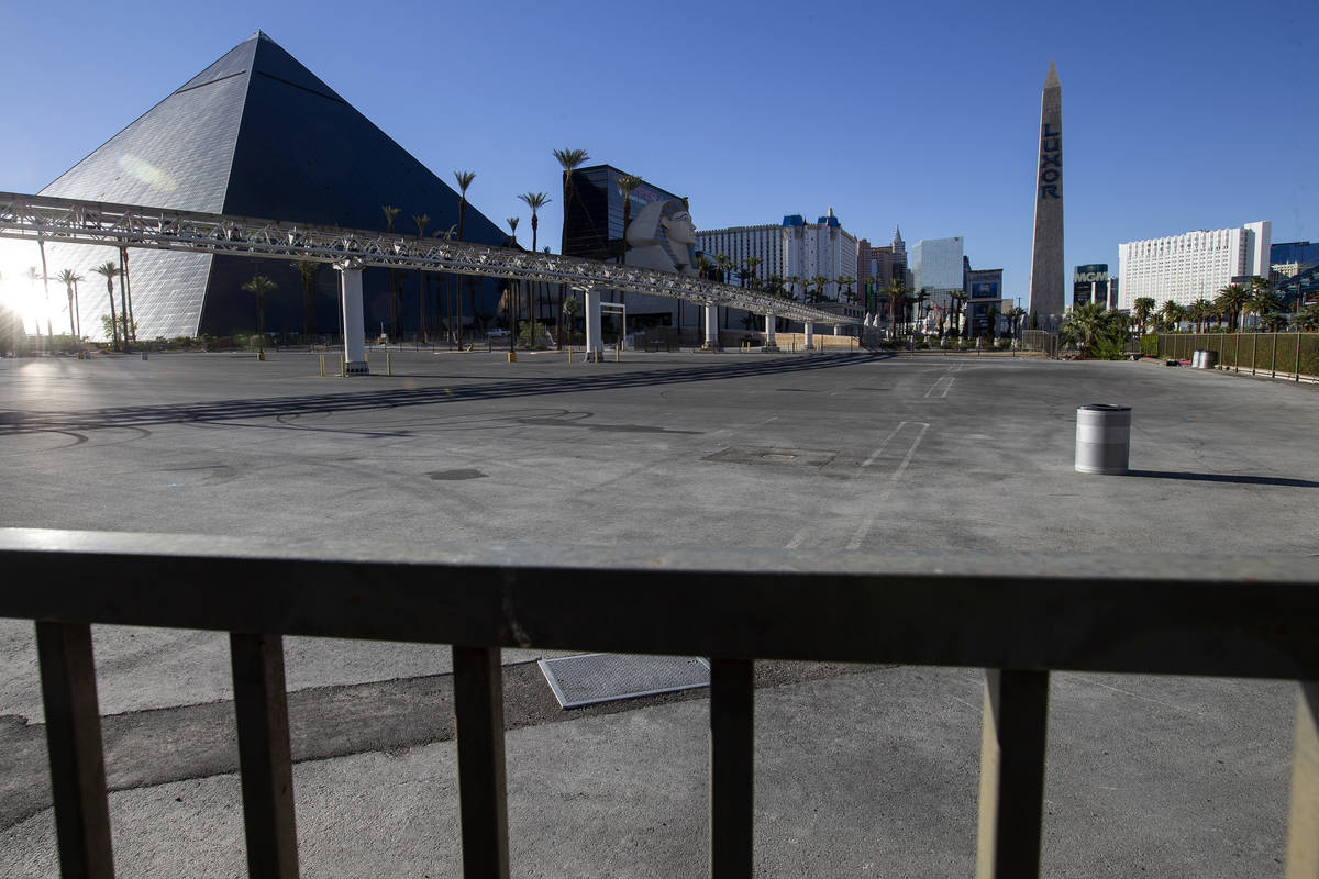 A parking lot where MGM Resorts International plans to host tailgates for Allegiant Stadium eve ...