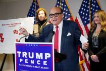 FILE - In this Nov. 19, 2020, file photo, former Mayor of New York Rudy Giuliani, a lawyer for ...