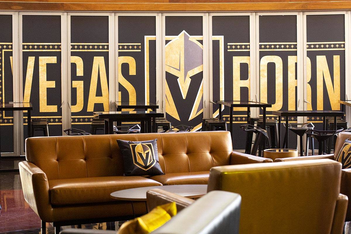 The Golden Knights-themed popup at Crimson Lounge at Red Rock Casino on Thursday, May 6, 2021, ...