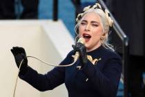 In this Jan. 20, 2021 file photo, Lady Gaga sings the national anthem during President-elect Jo ...