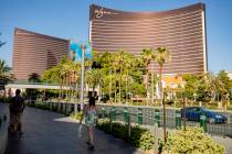 A view of the Wynn Las Vegas and Encore along the Las Vegas Strip on Thursday, Aug. 6, 2020, in ...