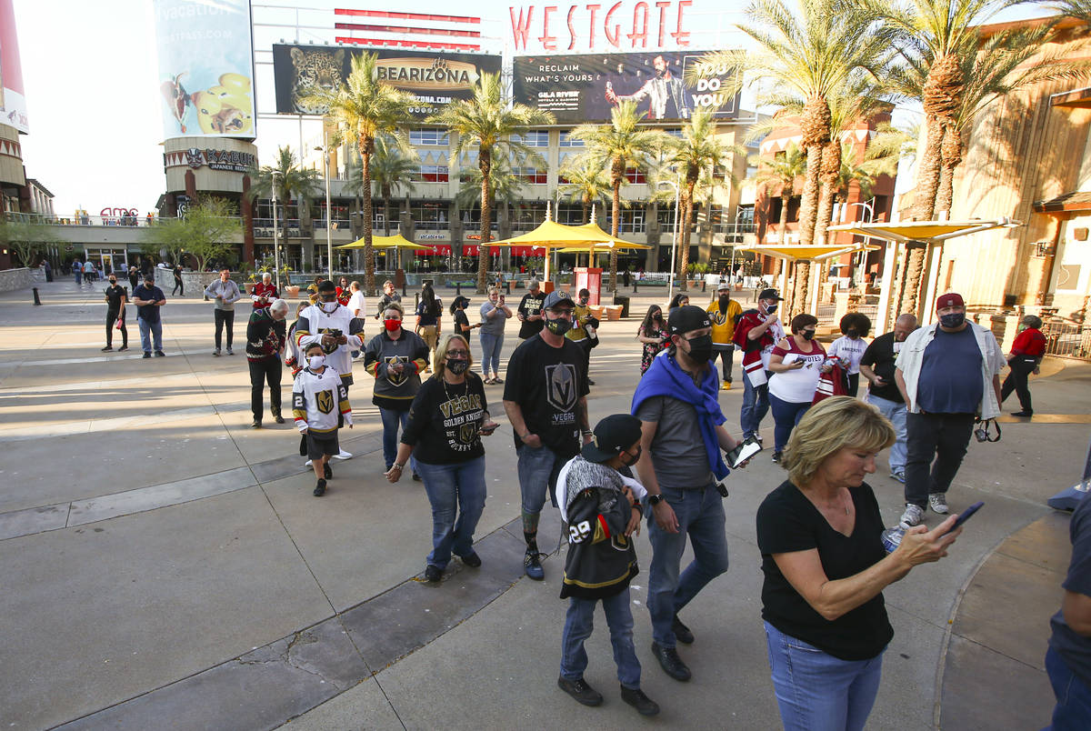 before the start of an NHL hockey game at Gila River Arena in Glendale, Ariz., on Friday, April ...