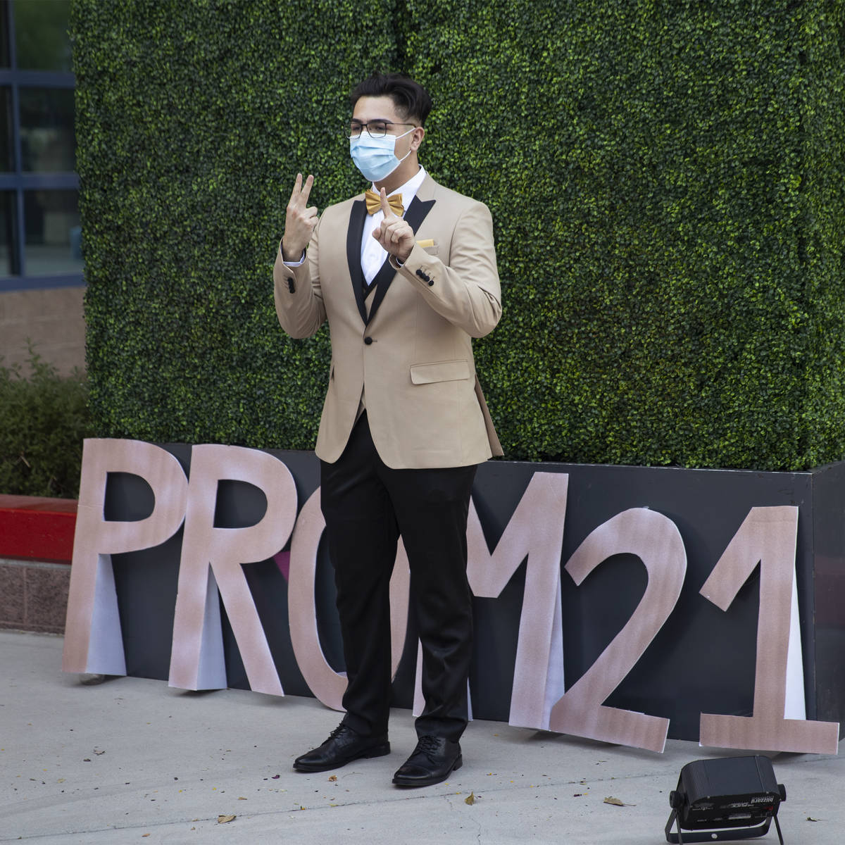 Anthony Moyes is photographed at the Liberty High School prom in Henderson, Saturday, May 1, 20 ...