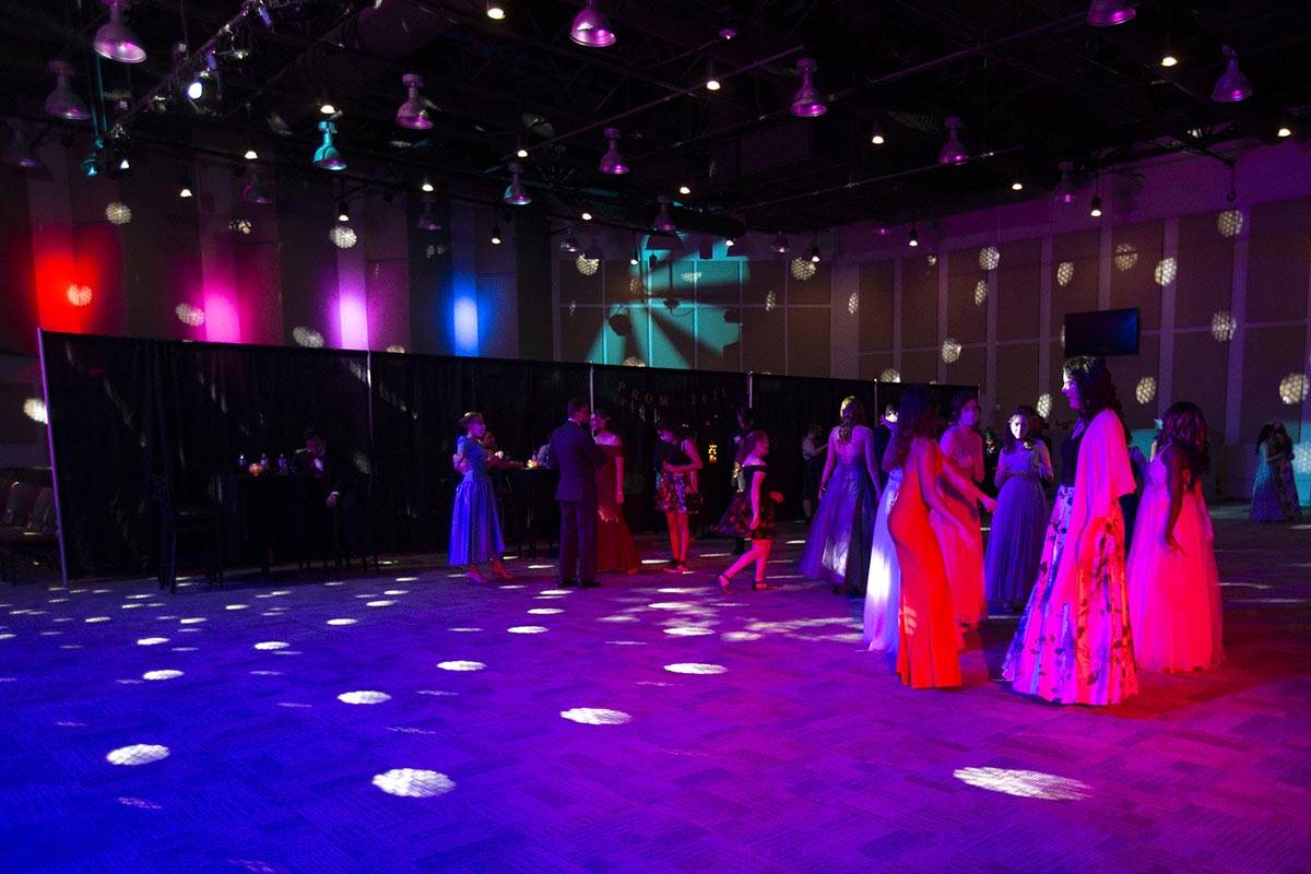 A prom for junior and senior students in the Clark County School District is held at Mosaic Chu ...