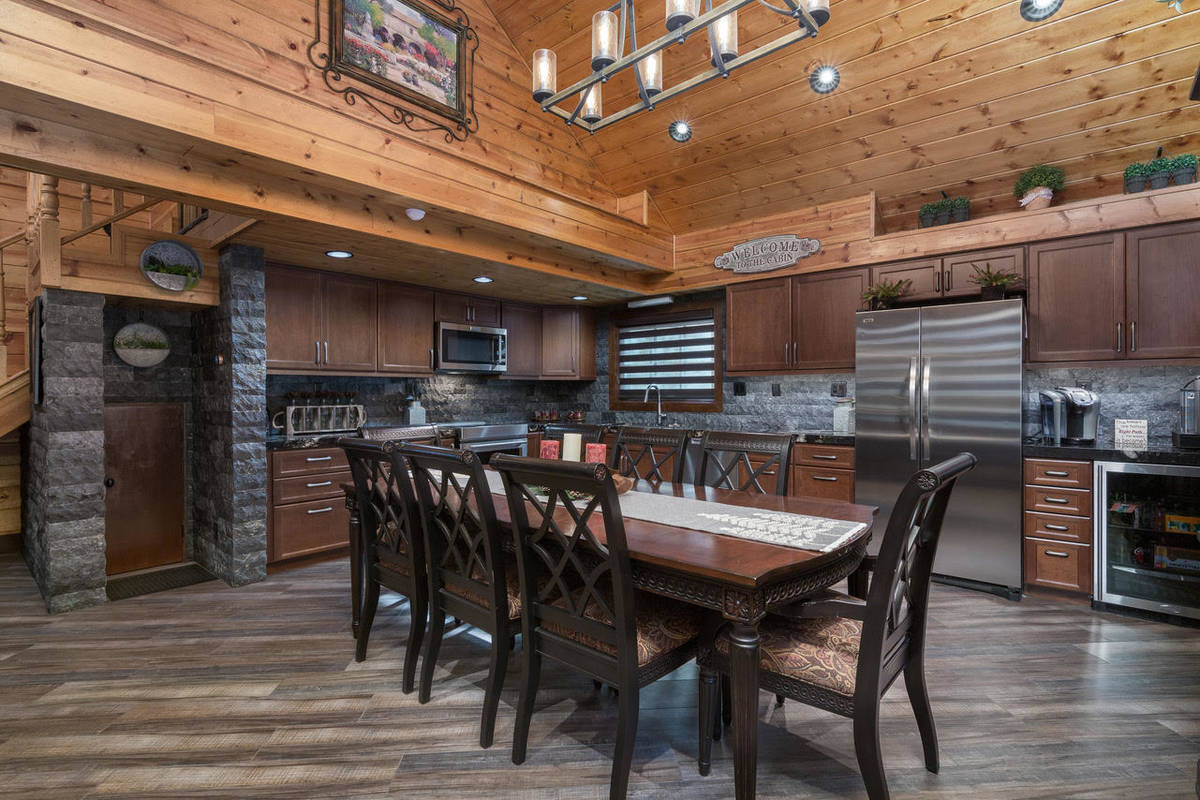 The kitchen and dining area of 4174 Mont Blanc Way (David Correa Photography)