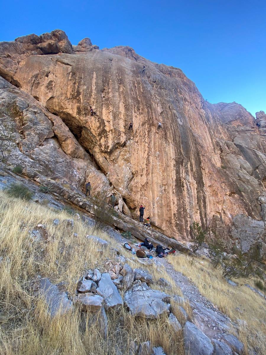 Adrian Ballinger climbs Fall of Man at Virgin River Gorge. (Emily Harrington)