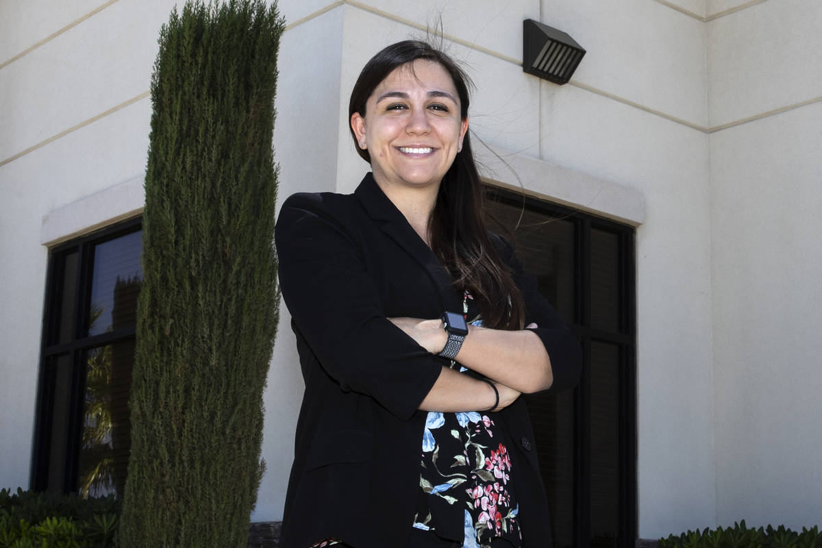 Faun Lee Botor, 34, who is doing her psychiatry residency at UNLV, poses for a photo on Thursda ...