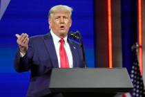 Former president Donald Trump speaks at the Conservative Political Action Conference (CPAC) Sun ...