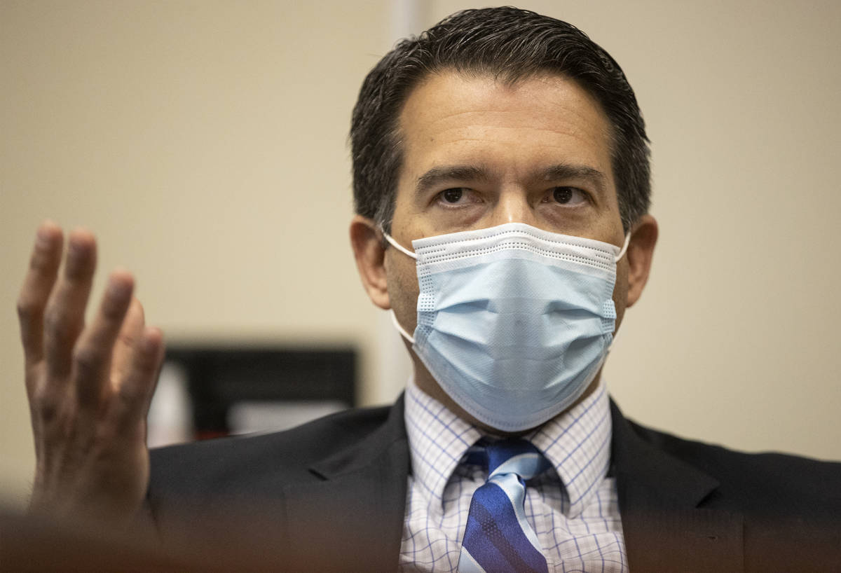 Brin Gibson, chair of the Nevada Gaming Control Board, seen in April 2021. (Erik Verduzco / Las ...