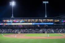 The Las Vegas Aviators pitch to the Sacramento River Cats in the top of the third inning at Las ...