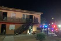 An apartment fire on Sand Dollar Avenue Sunday night displaced three. (Las Vegas Fire Department)