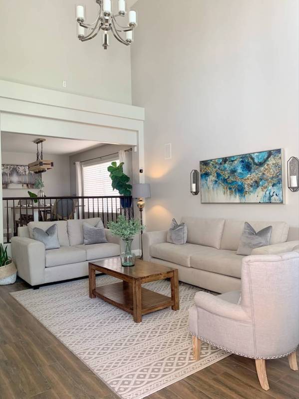 The living room at 2005 Golden Trumpet Ave. in Las Vegas. (Erika Yanez-Olave)