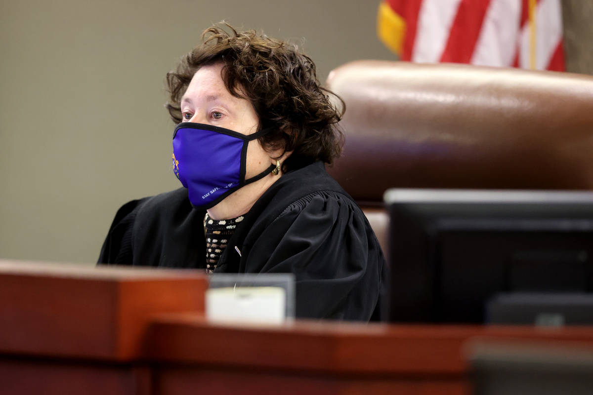 District Judge Elizabeth Gonzalez presides during a civil bench trial at the Regional Justice C ...