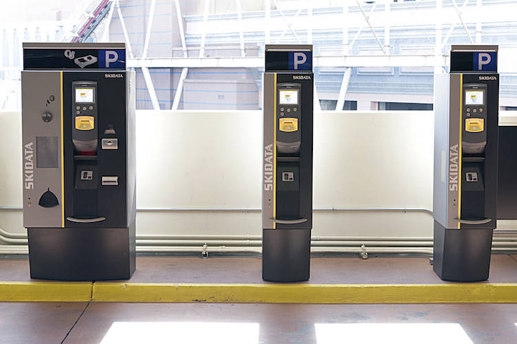 Automatic parking machines at New York-New York hotel-casino's parking garage are shown on Tues ...