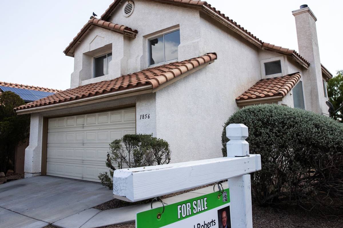 For sale sign is displayed outside of 1856 Spangle Drive, on Friday, May 21, 2021, in Las Vegas ...