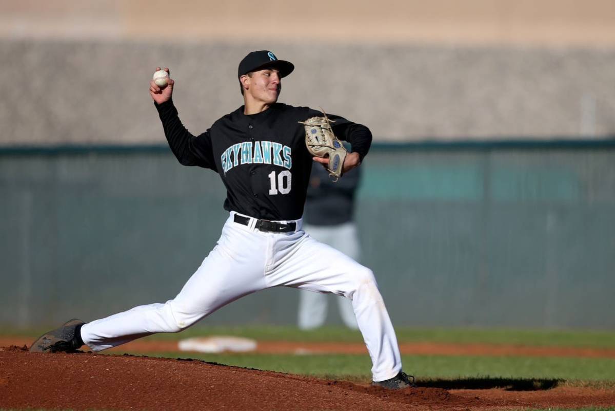 Silverado pitcher Chris Cortez, seen in 2019. (K.M. Cannon/Las Vegas Review-Journal)