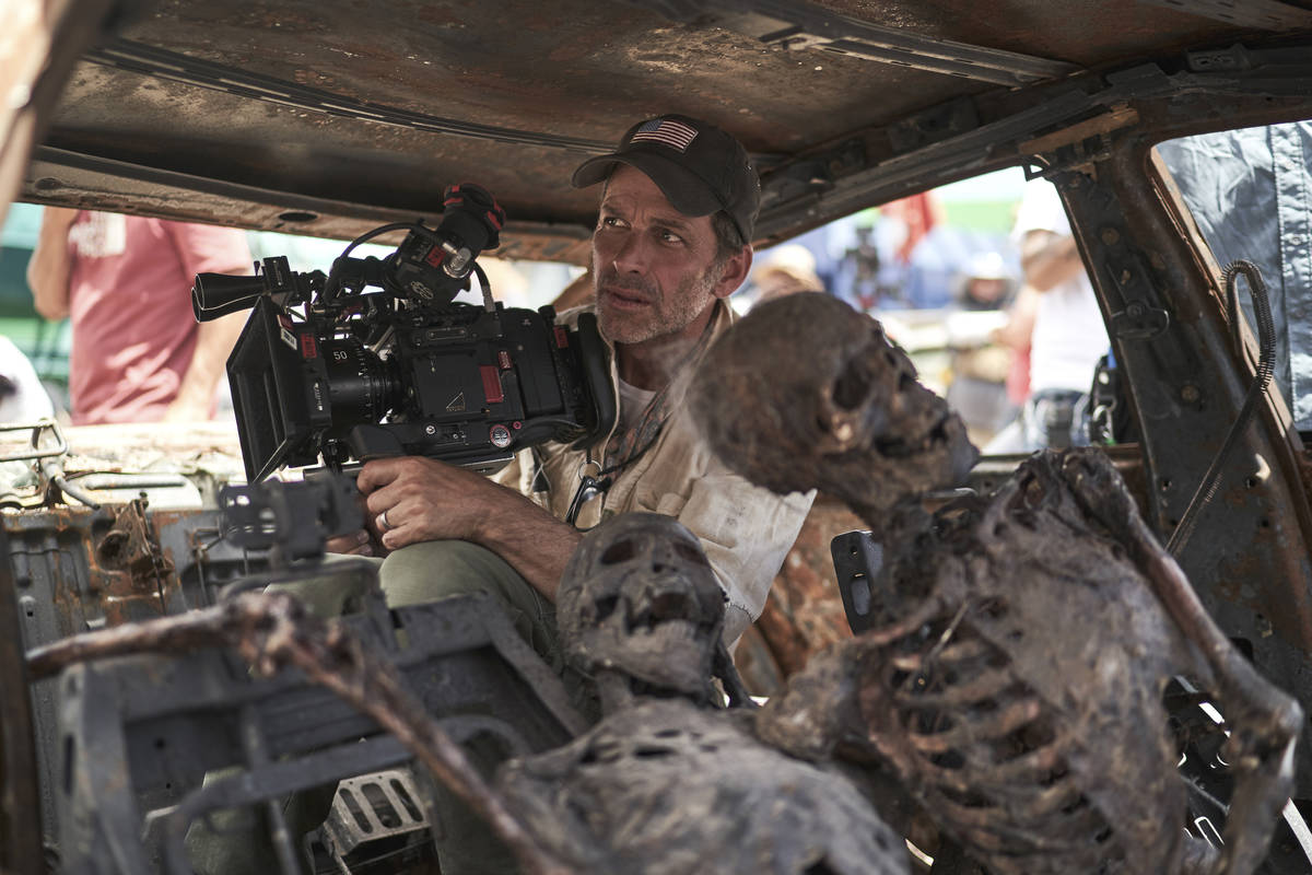 Director and co-writer Zack Snyder films a scene from "Army of the Dead." (Clay Enos/Netflix)