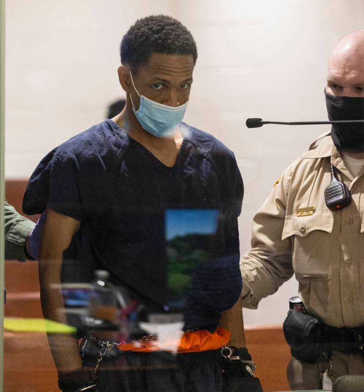 Terrell Rhodes, charged in the death of a 2-year-old boy, Amari Nicholson, appears in court at ...