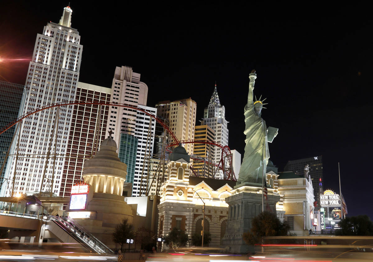 New York-New York is seen on the Las Vegas Strip, Friday, March 19, 2021. (Chitose Suzuki / Las ...
