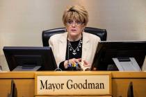 Las Vegas Mayor Carolyn Goodman speaks during a Las Vegas City Council meeting in Las Vegas on ...