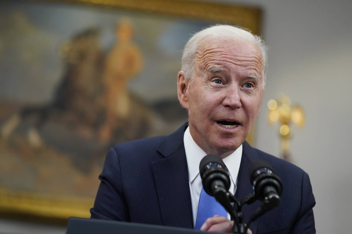 President Joe Biden delivers remarks about the Colonial Pipeline hack, in the Roosevelt Room of ...