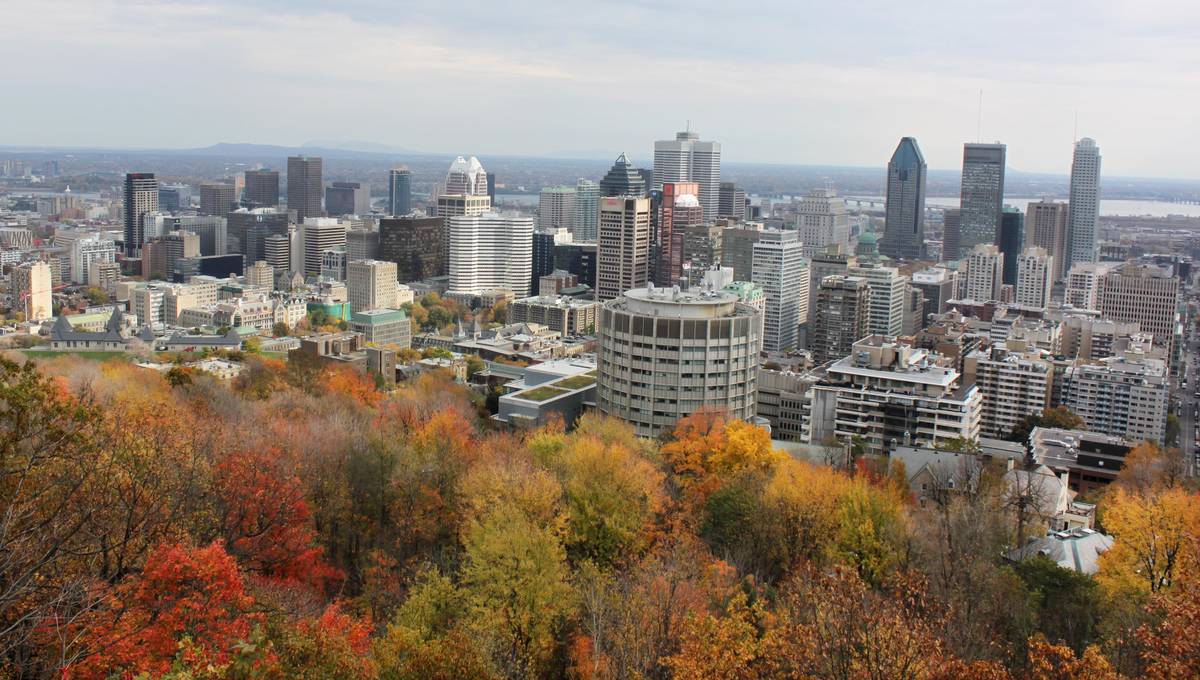 This Oct. 21, 2013 photo shows a view of downtown Montreal taken from Mount Royal park. (AP Pho ...