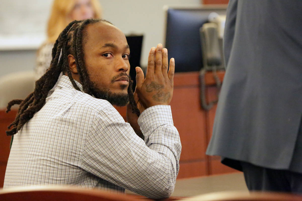 Jemar Matthews appears in court in 2018. (Michael Quine/Las Vegas Review-Journal)