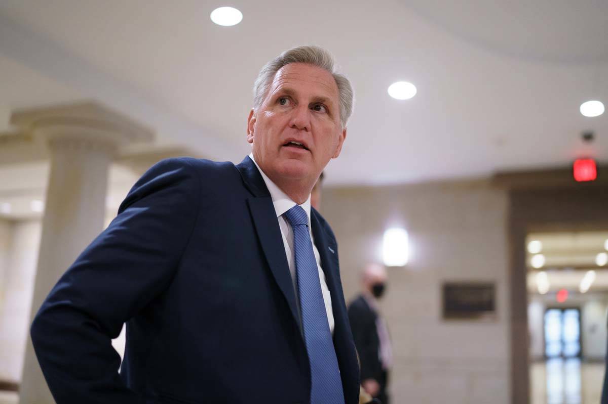 House Minority Leader Kevin McCarthy, R-Calif., and fellow Republicans gather to consider a rep ...
