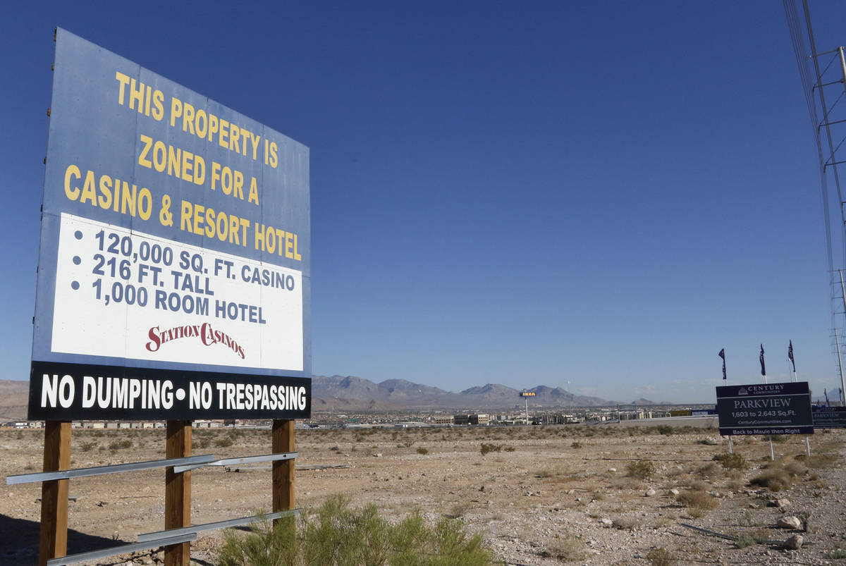 A vacant land photographed on Friday, Aug. 18, 2017, where Station Casino plans to build Resort ...