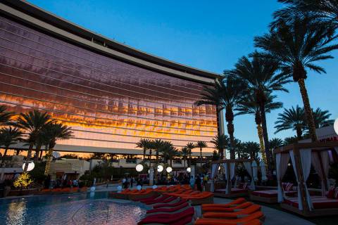A view of the pool area during UNLVino's Sake Fever event at Red Rock Resort in the Summerlin a ...