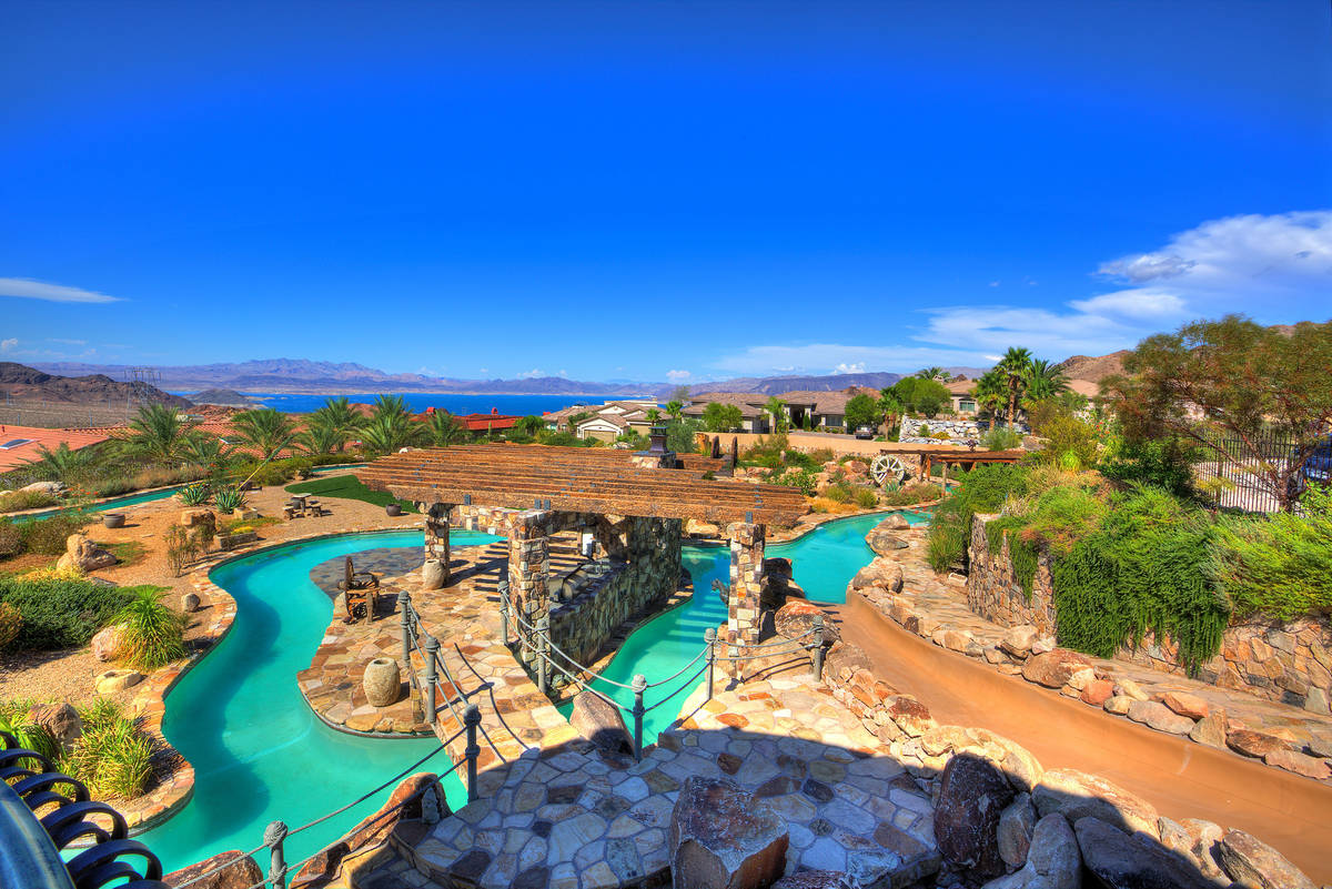 A view of the aquatic features at 106 Stone Canyon Court in Boulder City. (John Martorano/JPM S ...