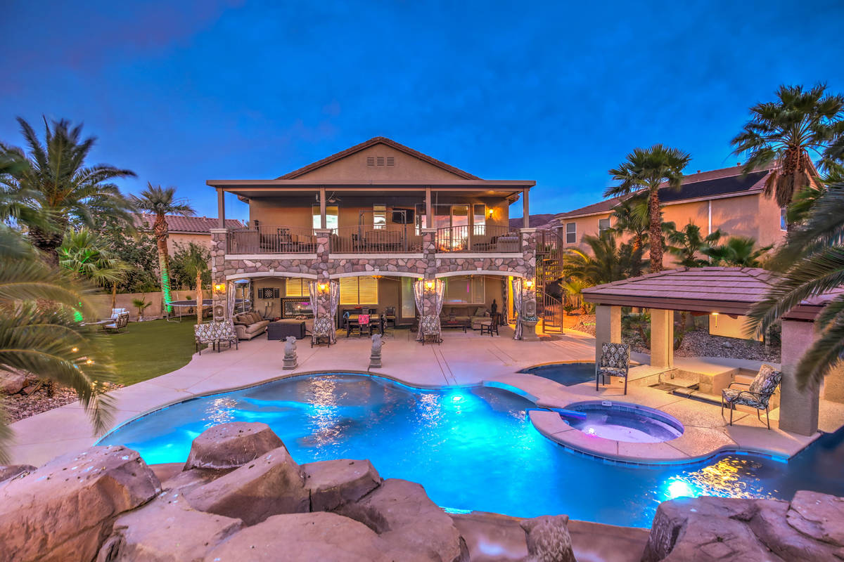 A view of the rear at 1250 Tranquil Rain Ave., Henderson. (Neon Sun Photography)