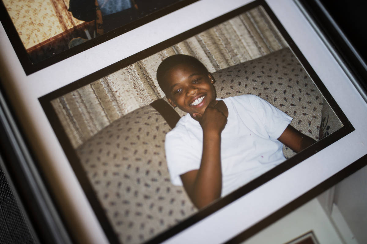 An undated photo of Marquin White is seen at his mother Corla's house in Las Vegas, Wednesday, ...