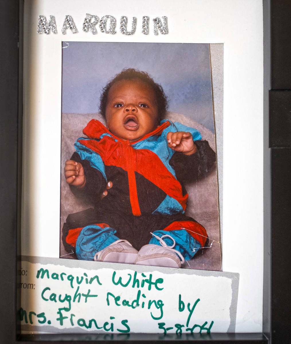 An undated photo of Marquin White is seen at his mother Corla's house in Las Vegas, Wednesday, ...