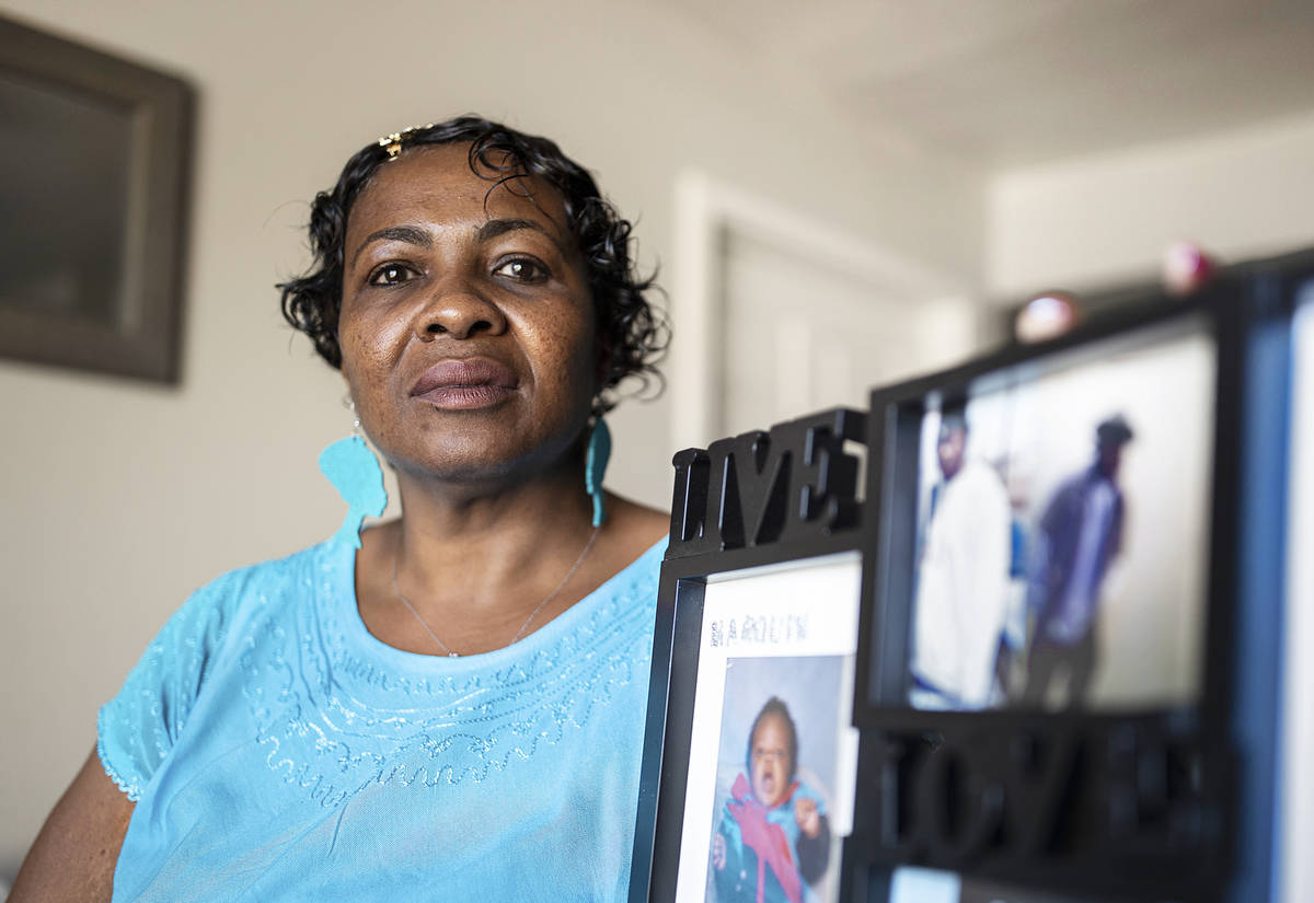 Corla White is seen at her home in Las Vegas, Wednesday, May 19, 2021. White's 28-year-old son, ...