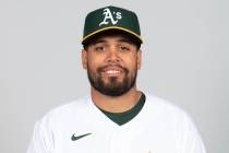 This is a 2021 photo of Francisco Pena of the Oakland Athletics baseball team. This image refle ...