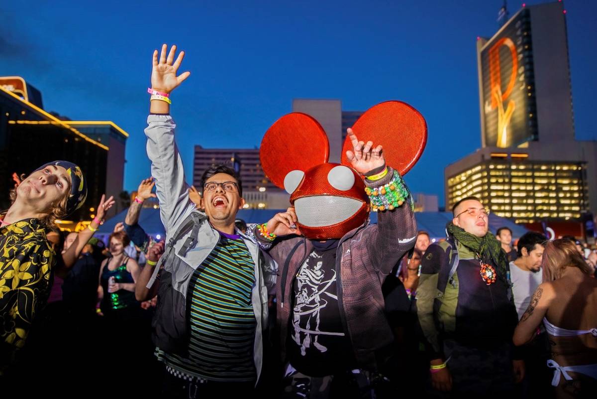 The Downtown Las Vegas Events Center is packed during Insomniac presents Deadmau5 on Friday, Ma ...
