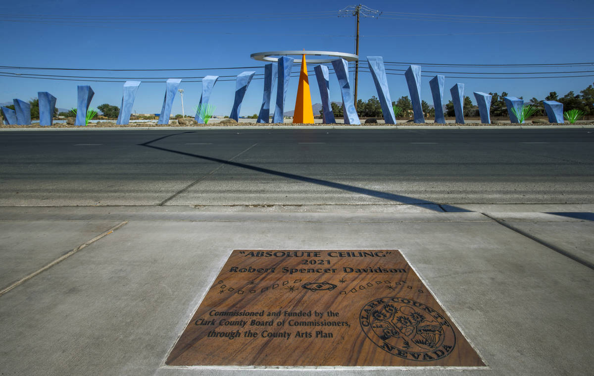 "Absolute Ceiling," an aviation-themed art sculpture by Robert Spencer Davidson, sites near the ...