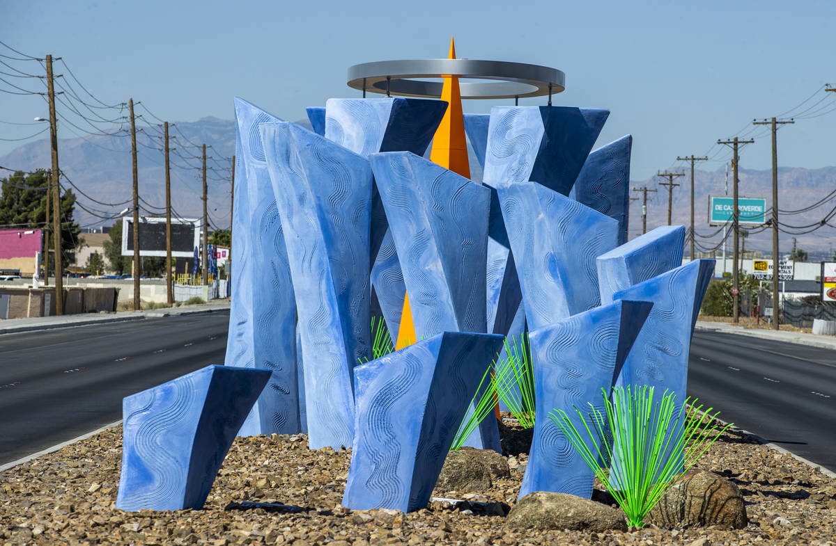 "Absolute Ceiling," an aviation-themed art sculpture by Robert Spencer Davidson, sites near the ...