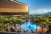 Visitors can enjoy the large pool within the Red Rock Resort, the resort is celebrating their 1 ...