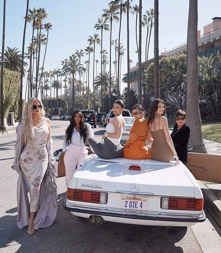 From left, Khloe Kardashian, Kim Kardashian West, Kylie Jenner, Kourtney Kardashian, Kendall Je ...