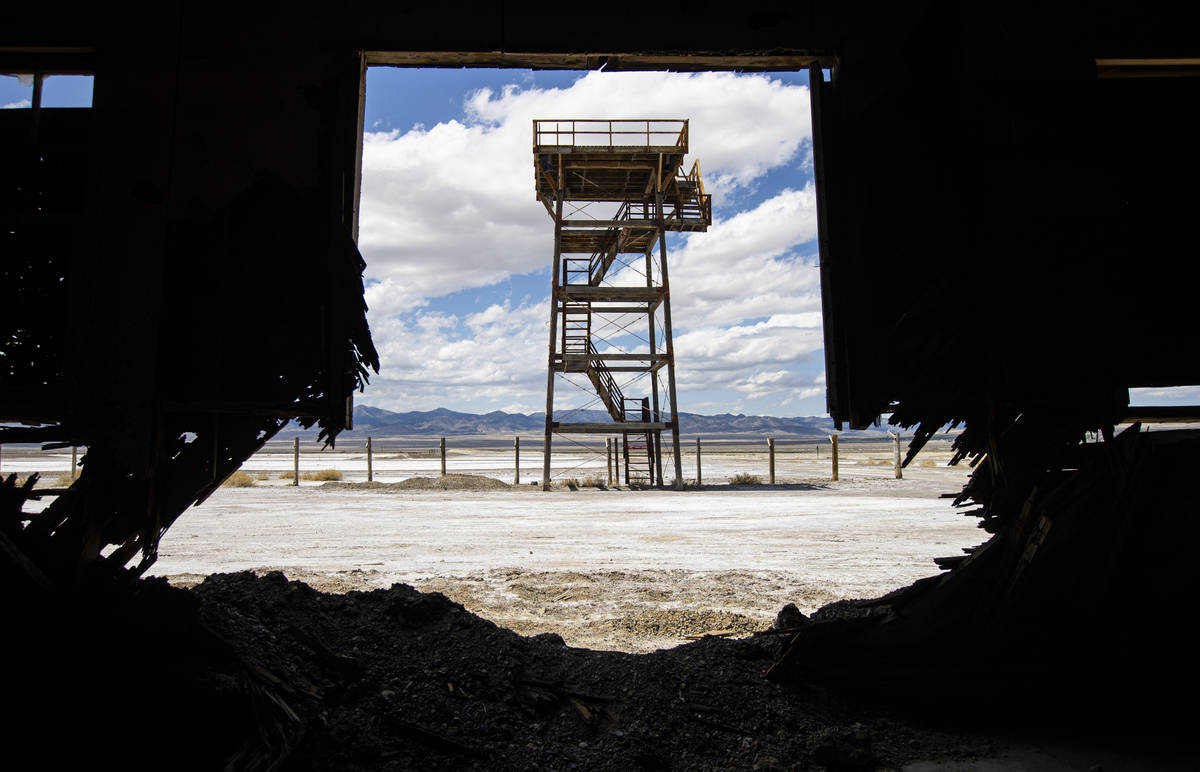 A control tower that was built for the movie "Con Air" is seen on the south base area during a ...