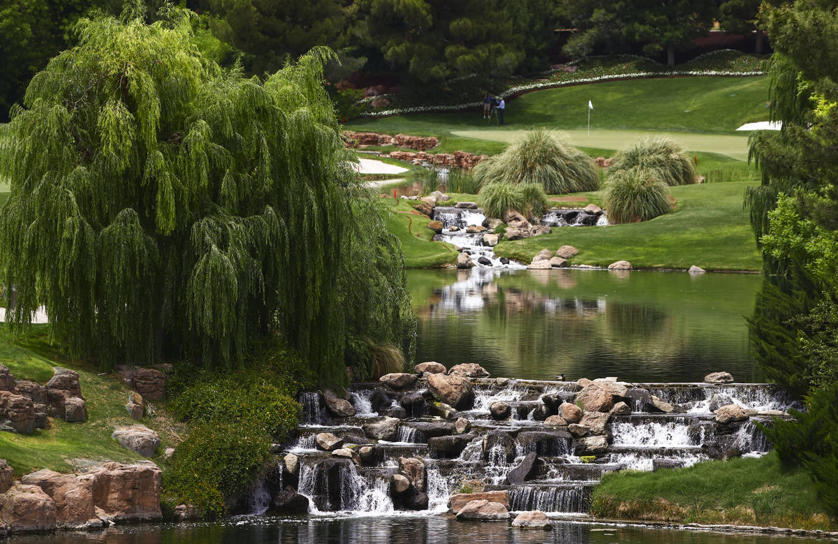 A scenic view at the 18th hole is seen during the first round of the Bank of Hope LPGA Match Pl ...