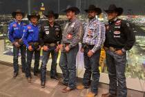 Rodeo champs, from left, Stetson Wright, Ryder Wright, Jacob Elder, Paul Reaves and Shad Mayfie ...