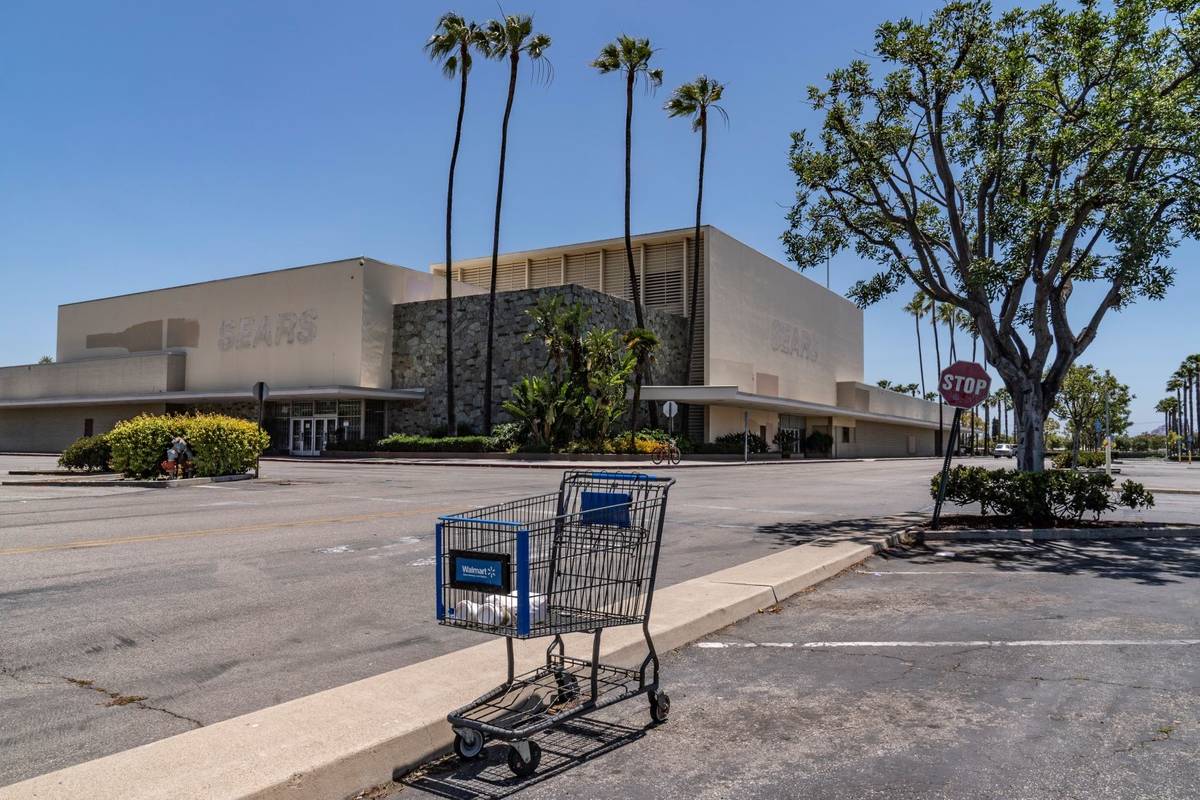 A closed Sears in Buena Park Mall in Buena Park, Calif., is seen in May 2021. (AP Photo/Damian ...