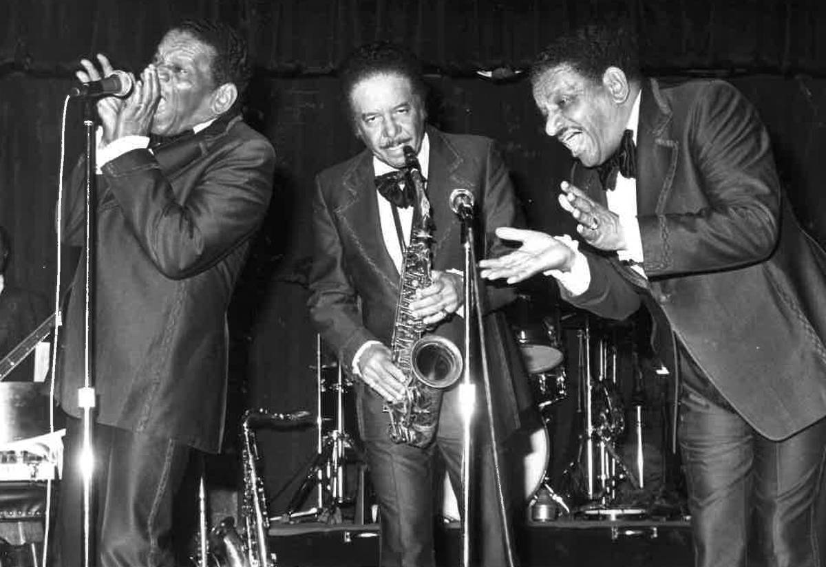 Don Hill, center, performs with The Treniers. (Las Vegas News Bureau)