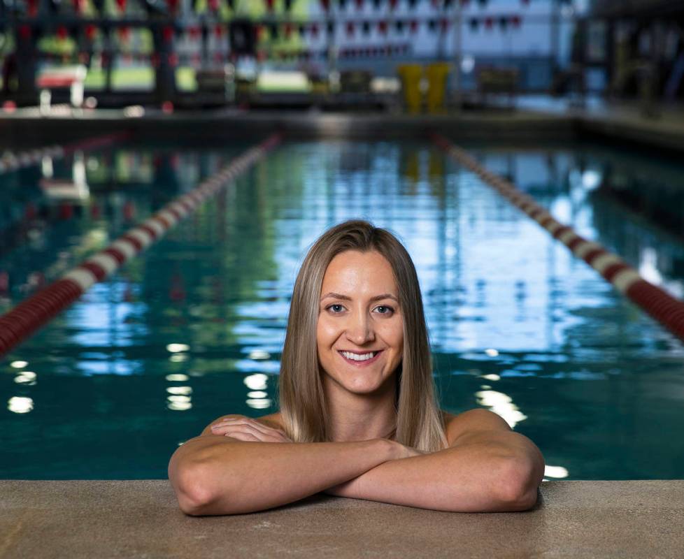Volunteer assistant coach at UNLV Kasia Wasick of Poland, 29, trains at Buchanan Natatorium. (B ...